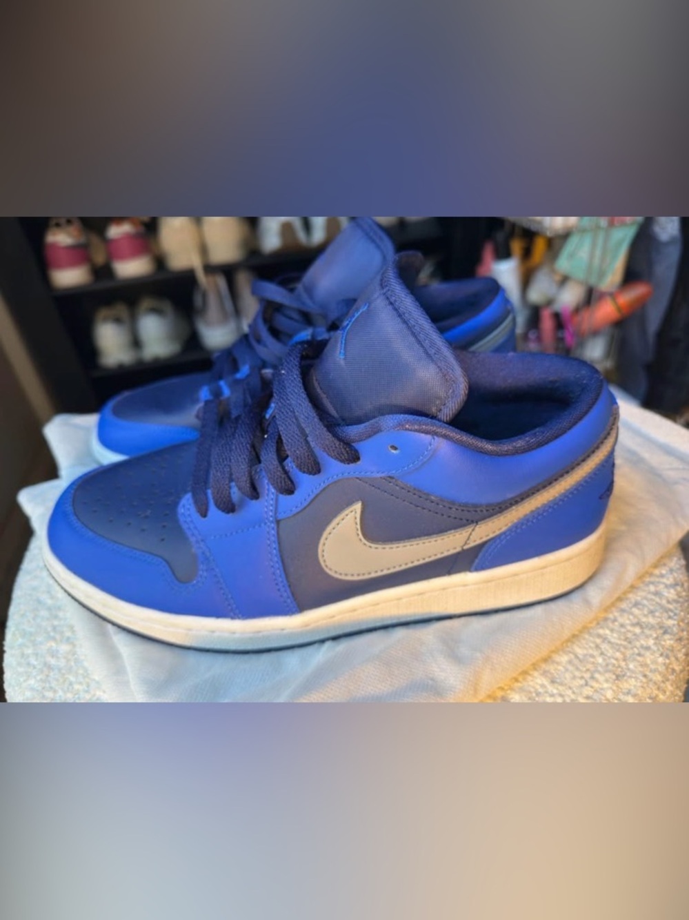 Nike Low Top Sneakers in Blue with White Swoosh